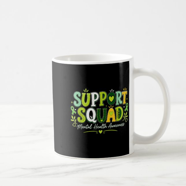Caneca De Café Equipe de Apoio Groovy Verde Conscientização da Sa (Direita)