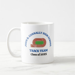 Caneca De Café Equipe de atletismo do ensino médio azul personali