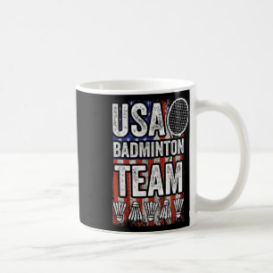 Caneca De Café Equipe de Badminton dos EUA Bandeira Americana Bad