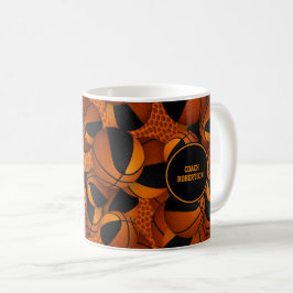 Caneca De Café equipe de basquetebol em laranja preto cor nome do