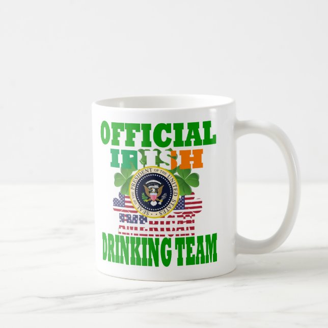 Caneca De Café Equipe de bebendo irlandesa americana oficial (Direita)