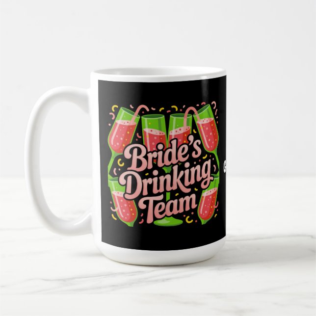 Caneca De Café Equipe de Bebida da Noiva Design de Despedida de S (Esquerda)