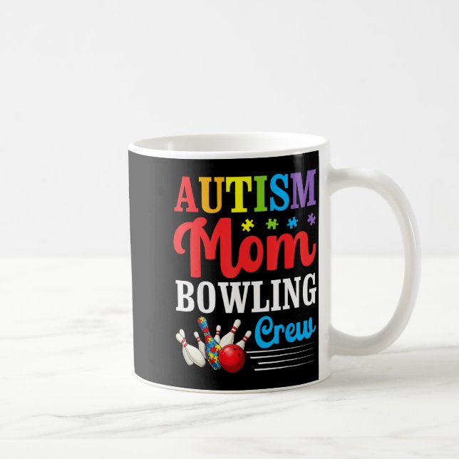 Caneca De Café Equipe de Boliche da Mãe do Autismo Conscientizaçã (Direita)