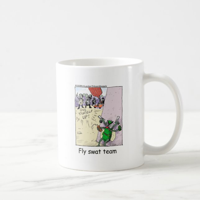 Caneca De Café Equipe de Esmagamento de Moscas Presentes Divertid (Direita)