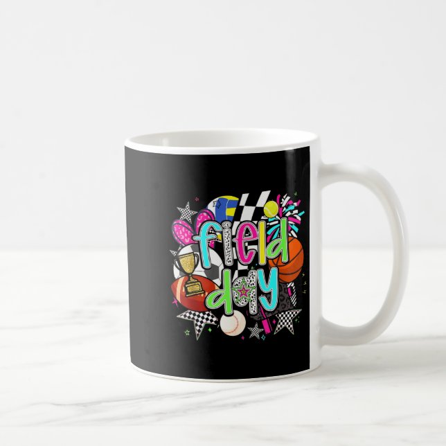 Caneca De Café Equipe de esportes retro dia de campo professor cr (Direita)