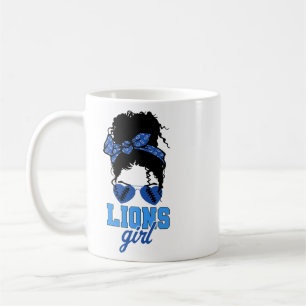 Caneca De Café Equipe de Fã de Coque Desgrenhado Retro de Leões 
