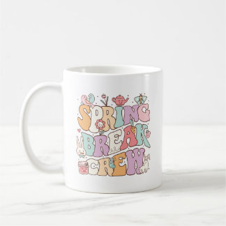 Caneca De Café Equipe de Férias de Primavera Retro Groovy Kawaii