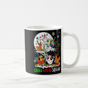 Caneca De Café Equipe de Frango Grupo de Natal Papai Noel Elfo Ga
