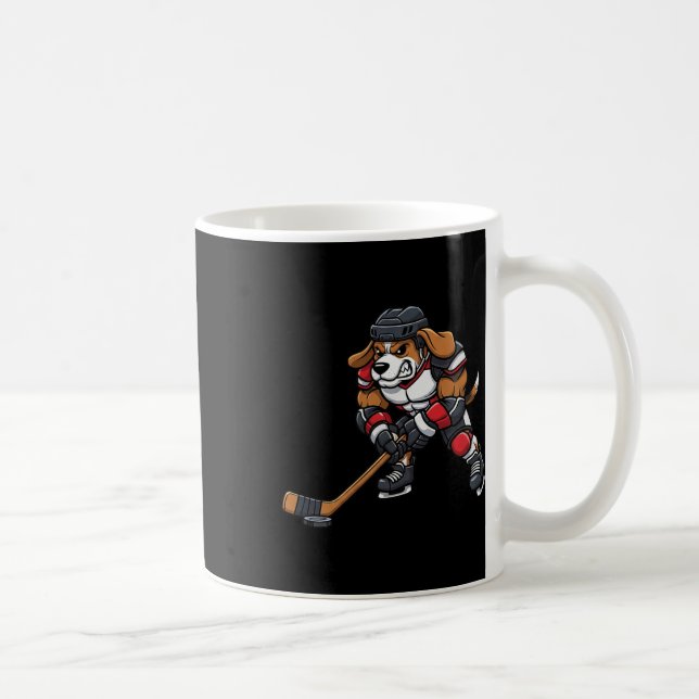 Caneca De Café Equipe de jogador de hóquei no gelo de Beagle lega (Direita)