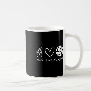 Caneca De Café Equipe de jogadores de voleibol Peace Love