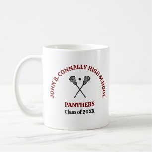 Caneca De Café Equipe de Lacrosse Personalizada da Maroon High Sc