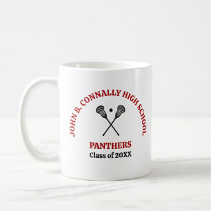 Caneca De Café Equipe de Lacrosse Vermelha do Ensino Médio Person