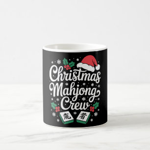 Caneca De Café Equipe de Mahjong de Natal Chapéu de Papai Noel Az