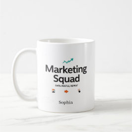 Caneca De Café Equipe de Marketing Nome Personalizado