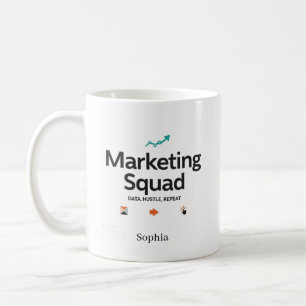 Caneca De Café Equipe de Marketing Nome Personalizado