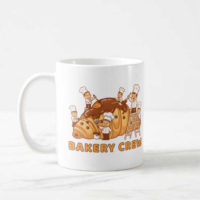 Caneca De Café Equipe de Padaria Fofa Desenho Animado Chefs Equip (Esquerda)