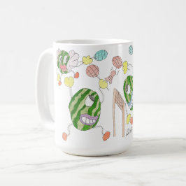 Caneca De Café Equipe de pickleball grupo de desenho animado louc