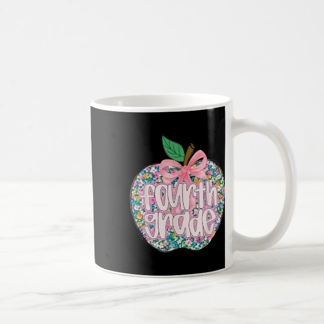 Caneca De Café Equipe de Professoras do Quarto Ano Floral Maçã Co (Direita)