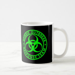 Caneca De Café Equipe de Resposta a Surtos de Zumbis Verde Neon