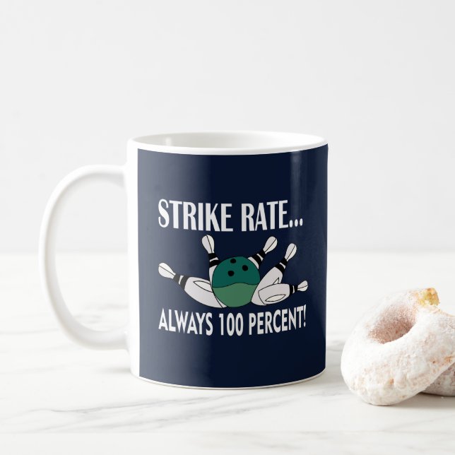 Caneca De Café Equipe de Strike de Bola de Pino de Boliche  (Com Donut)