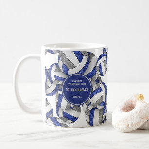 Caneca De Café equipe de vôlei da cinza azul colore nome do trein