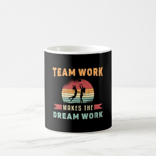 Caneca De Café Equipe de vôlei faz o Dream Work Beach Retro (Centro)