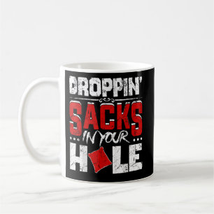 Caneca De Café Equipe Engraçada Da Cornhole Lança Sacks No Seu Bu