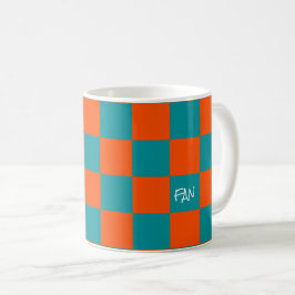 Caneca De Café Equipe esportes FAN Orange Turquooise Fun