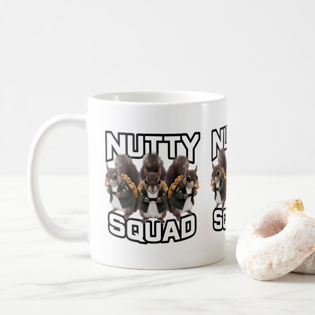 Caneca De Café Equipe Maluca, Equipe de Lanche de Esquilo (Com Donut)