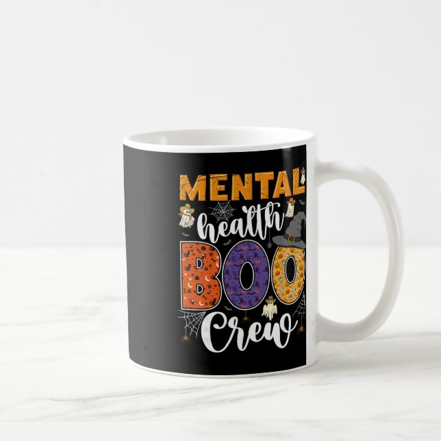 Caneca De Café Equipe Mental Boo Crew Halloween Combinando Cute (Direita)
