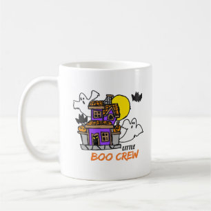 Caneca De Café Equipe Pequeno Boo Desenhada à Mão no Halloween