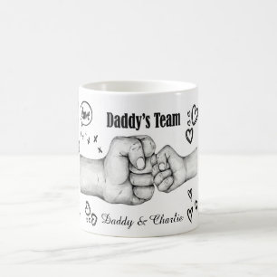 Caneca De Café Equipe Personalizada do Papai Nome do Papai e da C