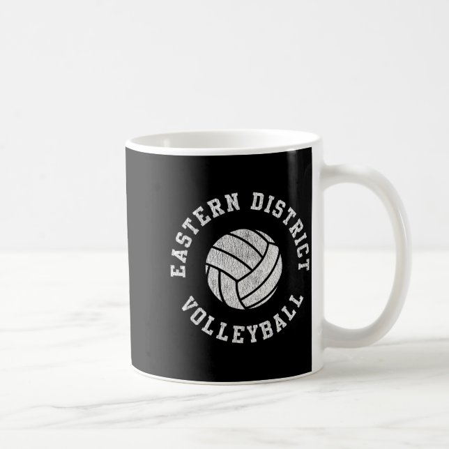Caneca De Café Equipe Retro Distressed do Distrito Leste de Volei (Direita)