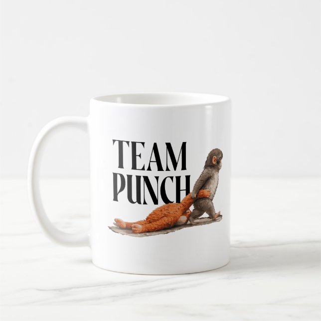 Caneca De Café Equipe Soco Bebê Macaco Japonês (Esquerda)