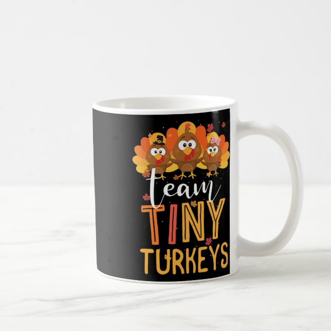 Caneca De Café Equipe Tiny Turkeys Enfermeira Turquia Ação de Gra (Direita)