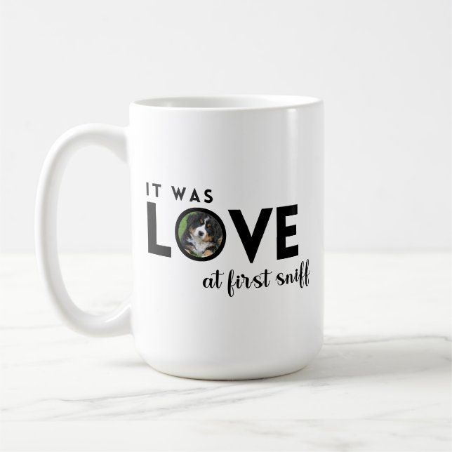 Caneca De Café Era o amor Foto personalizada Cachorro (Esquerda)