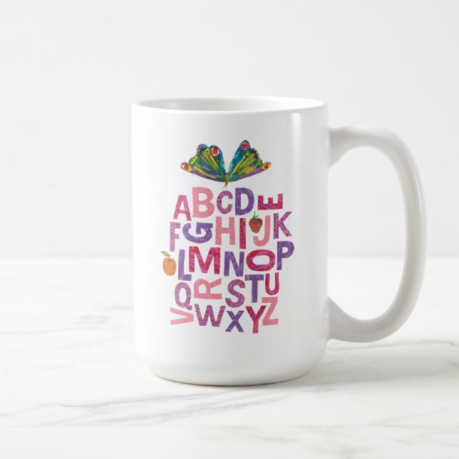 Caneca De Café Eric Carle | Padrão De Borboleta De Alfabeto (Direita)