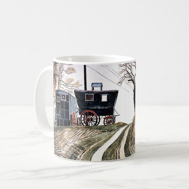 Caneca De Café Eric Ravilious - Caravanas, (Frente Esquerda)