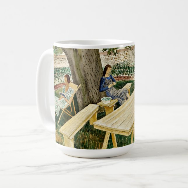 Caneca De Café Eric Ravilious - Duas Mulheres num Jardim, (Frente Esquerda)