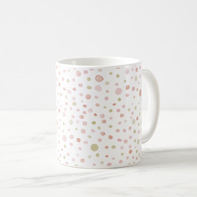 Caneca De Café Erica Confetti Watercolor Dots Classic Mug (Frente Esquerda)
