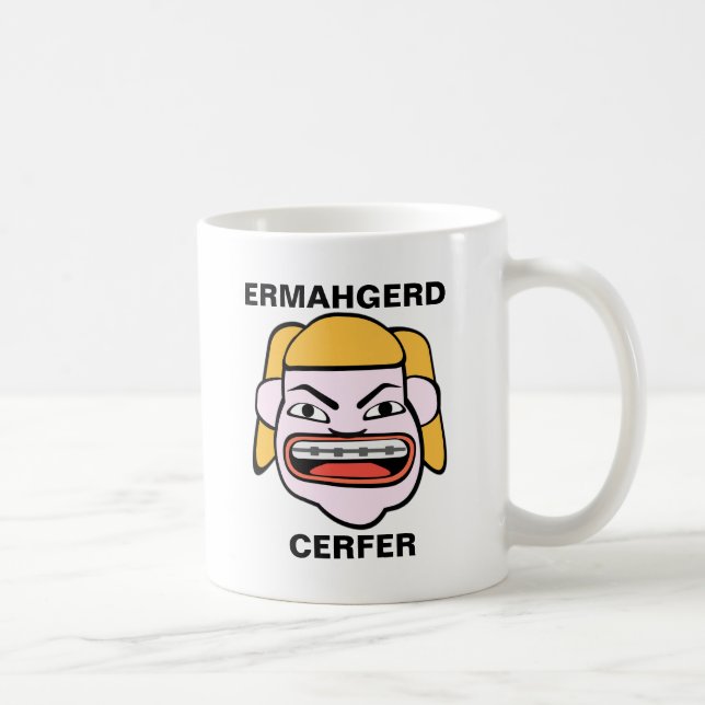 Caneca De Café Ermahgerd Cerfer (Direita)