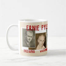 Caneca de café Ernie Pyle Indiana II Guerra Mundia