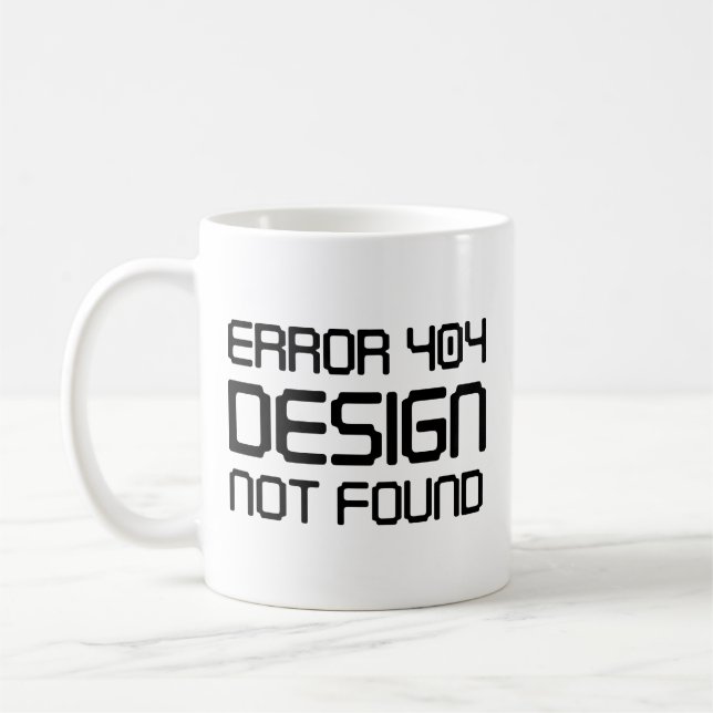 Caneca De Café Erro 404 Design não encontrado (Esquerda)