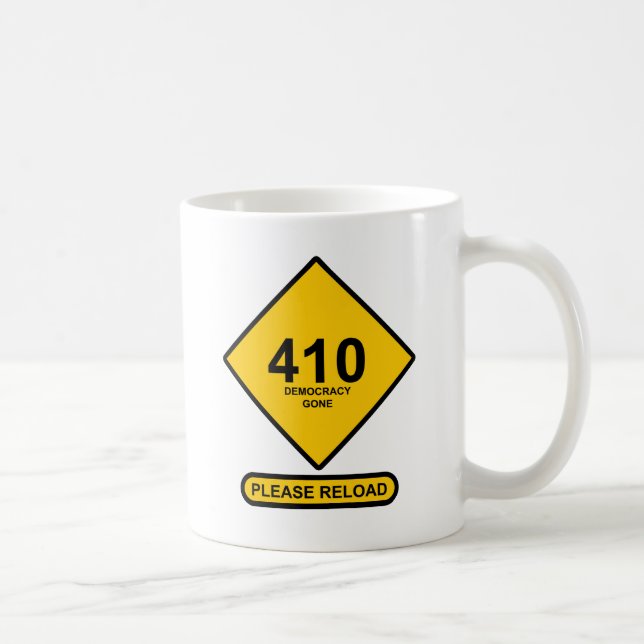 Caneca De Café Erro 410: Democracia foi-se embora (Direita)