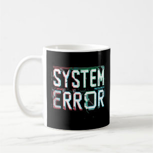 Caneca De Café Erro de sistema de fontes reluzente, pixel ciberpu