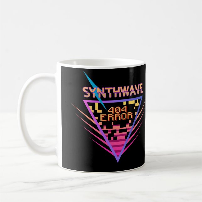 Caneca De Café Erro Synthwave 404 (Esquerda)