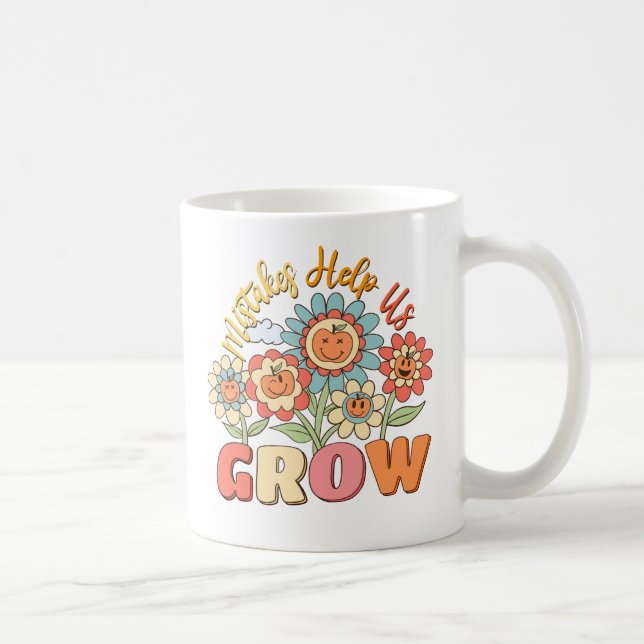 Caneca De Café Erros Nos Ajudam A Crescer - Motivação Floral Repr (Direita)