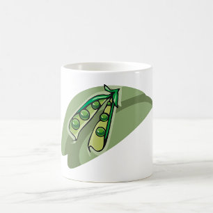Caneca De Café Ervilhas Em Uma Vagem