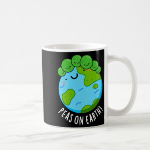 Caneca De Café Ervilhas Na Terra Punho Divertido De Paz De Legume