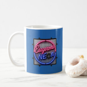 Caneca De Café Esageroma Neon - Design Retro Synthwave dos Anos 8